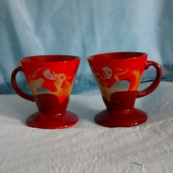 Linda Frichtel Set Of 2 Vintage Jazz Mardi Gras Source Incorporated Cups 1999 - Picture 10 of 16